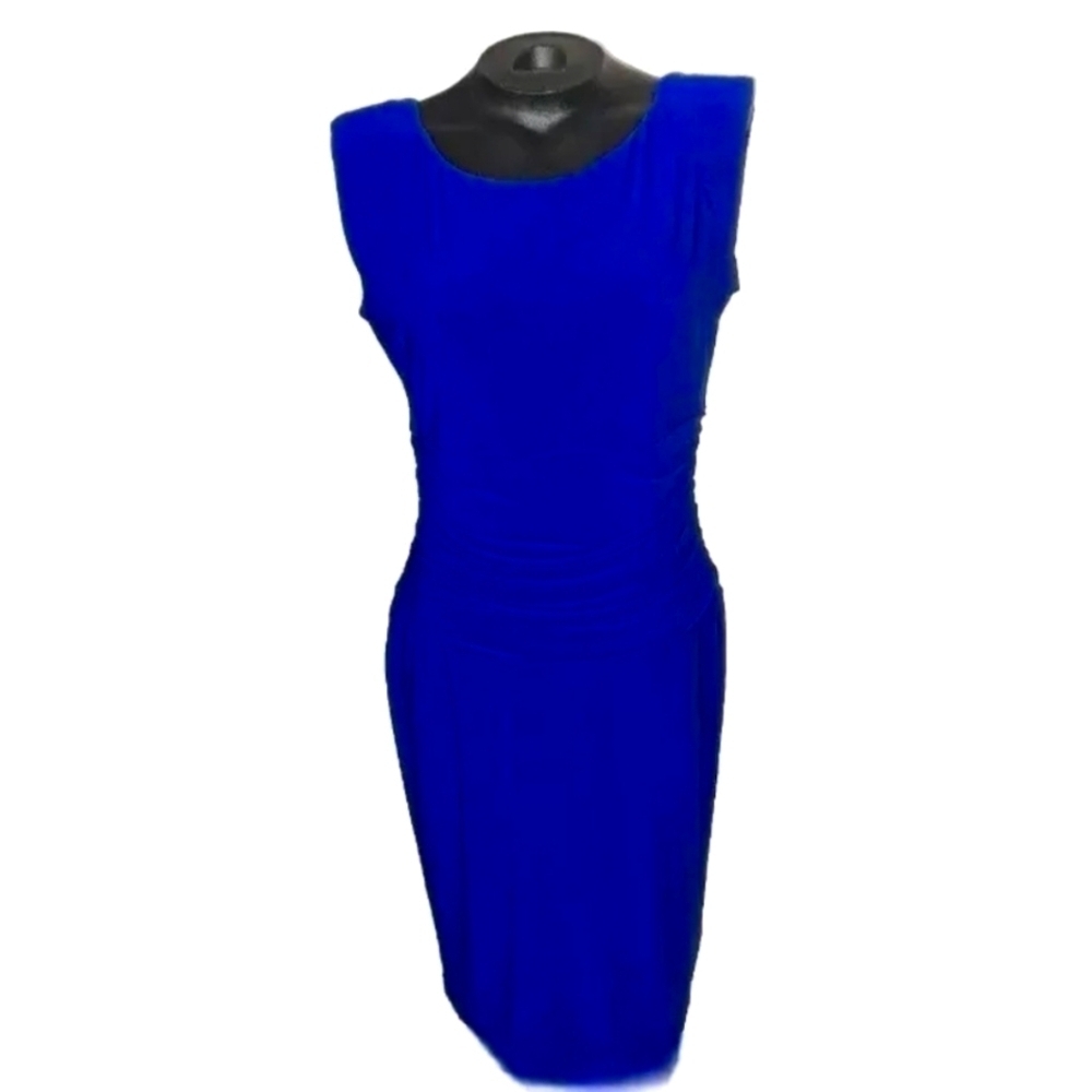 Nine West Royal Blue Midi Dress Women's Bodycon Stretch Sleeveless Size 6 B20#5